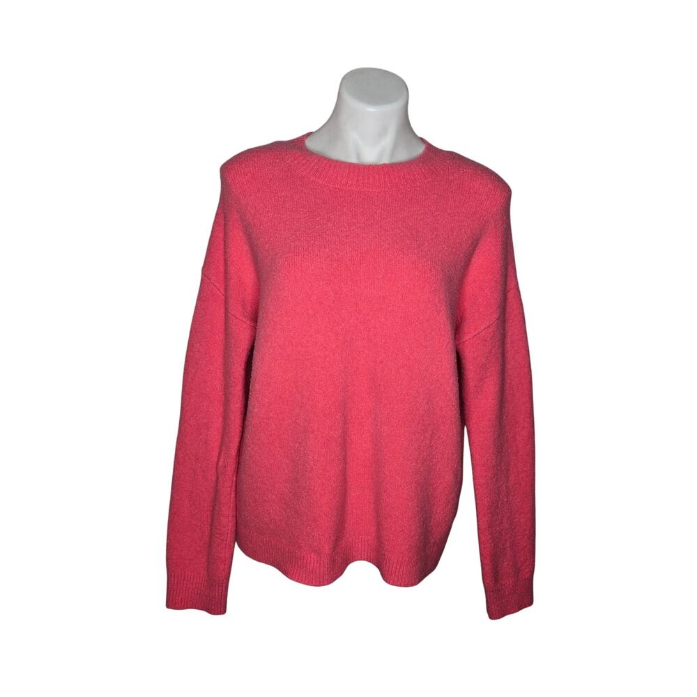 & OTHER STORIES Mock Neck Pull Over Sweater Bright Pink Size Medium